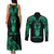 Personalised New Zealand Te Reo Maori Couples Matching Tank Maxi Dress and Long Sleeve Button Shirts Kia Kaha Maori Language Week Green Style LT9 - Polynesian Pride