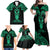 Personalised New Zealand Te Reo Maori Family Matching Off Shoulder Maxi Dress and Hawaiian Shirt Kia Kaha Maori Language Week Green Style LT9 - Polynesian Pride