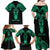 Personalised New Zealand Te Reo Maori Family Matching Off Shoulder Maxi Dress and Hawaiian Shirt Kia Kaha Maori Language Week Green Style LT9 - Polynesian Pride