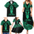 Personalised New Zealand Te Reo Maori Family Matching Summer Maxi Dress and Hawaiian Shirt Kia Kaha Maori Language Week Green Style LT9 - Polynesian Pride