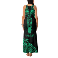 Personalised New Zealand Te Reo Maori Family Matching Tank Maxi Dress and Hawaiian Shirt Kia Kaha Maori Language Week Green Style LT9 - Polynesian Pride