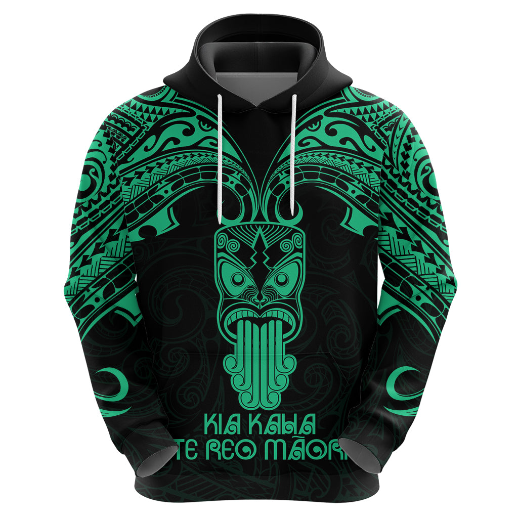 Personalised New Zealand Te Reo Maori Hoodie Kia Kaha Maori Language Week Green Style LT9 - Polynesian Pride