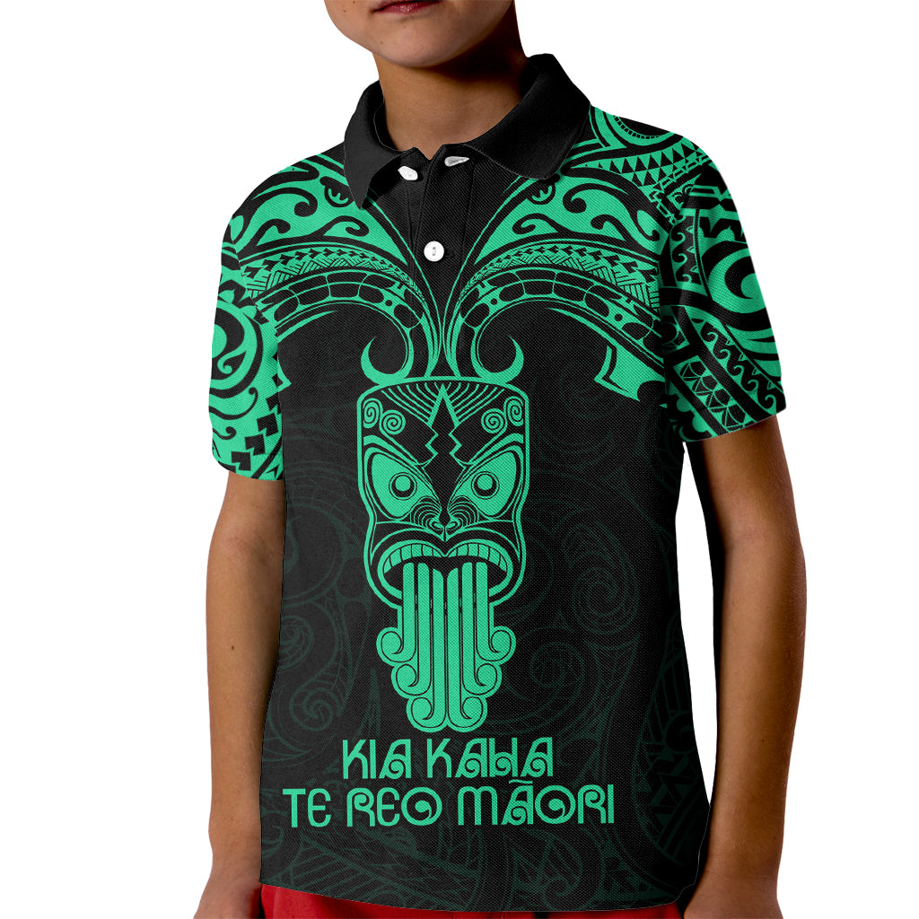 Personalised New Zealand Te Reo Maori Kid Polo Shirt Kia Kaha Maori Language Week Green Style LT9 Kid Green - Polynesian Pride