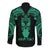 Personalised New Zealand Te Reo Maori Long Sleeve Button Shirt Kia Kaha Maori Language Week Green Style LT9 - Polynesian Pride