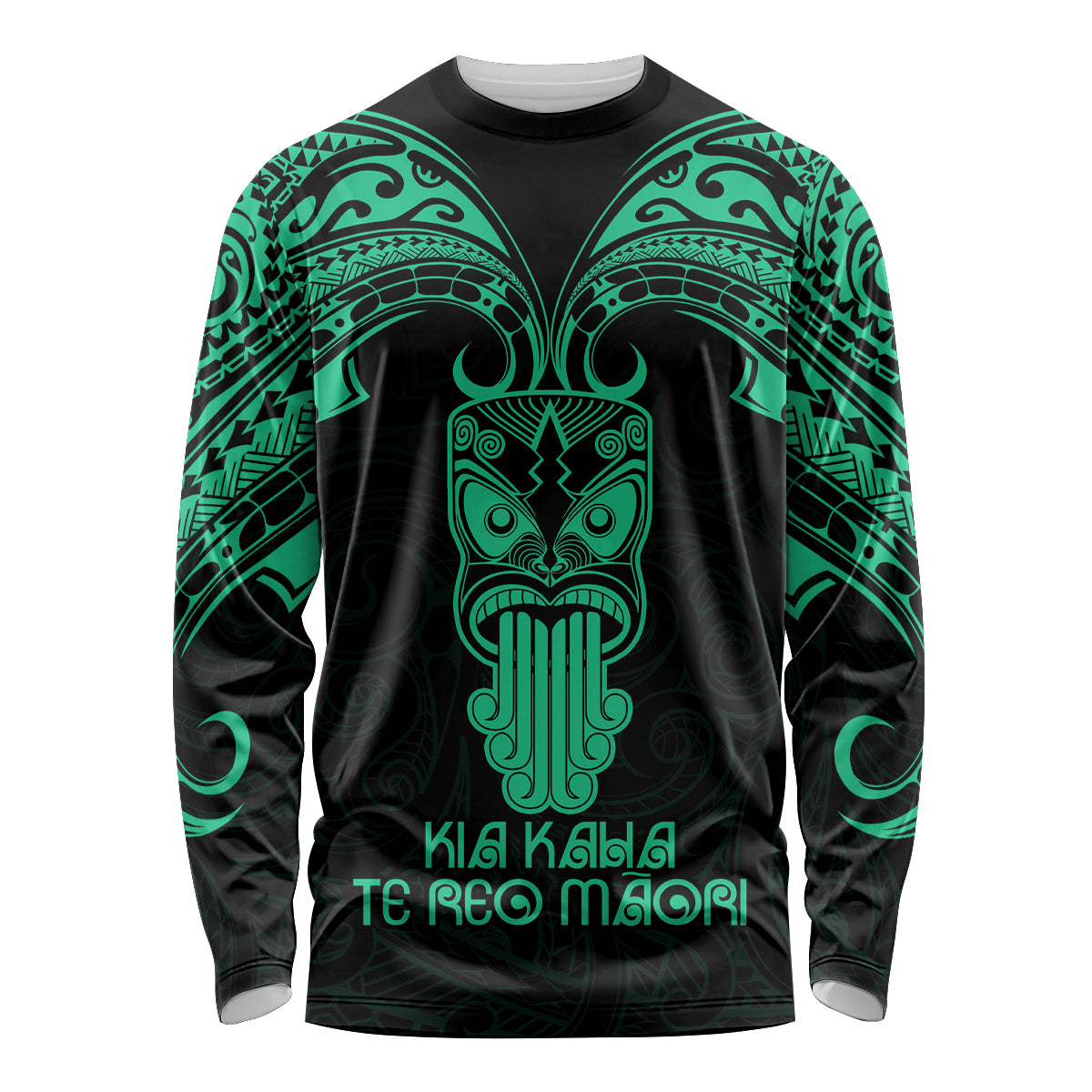 Personalised New Zealand Te Reo Maori Long Sleeve Shirt Kia Kaha Maori Language Week Green Style LT9 Unisex Green - Polynesian Pride