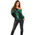 Personalised New Zealand Te Reo Maori Off Shoulder Sweater Kia Kaha Maori Language Week Green Style LT9 - Polynesian Pride