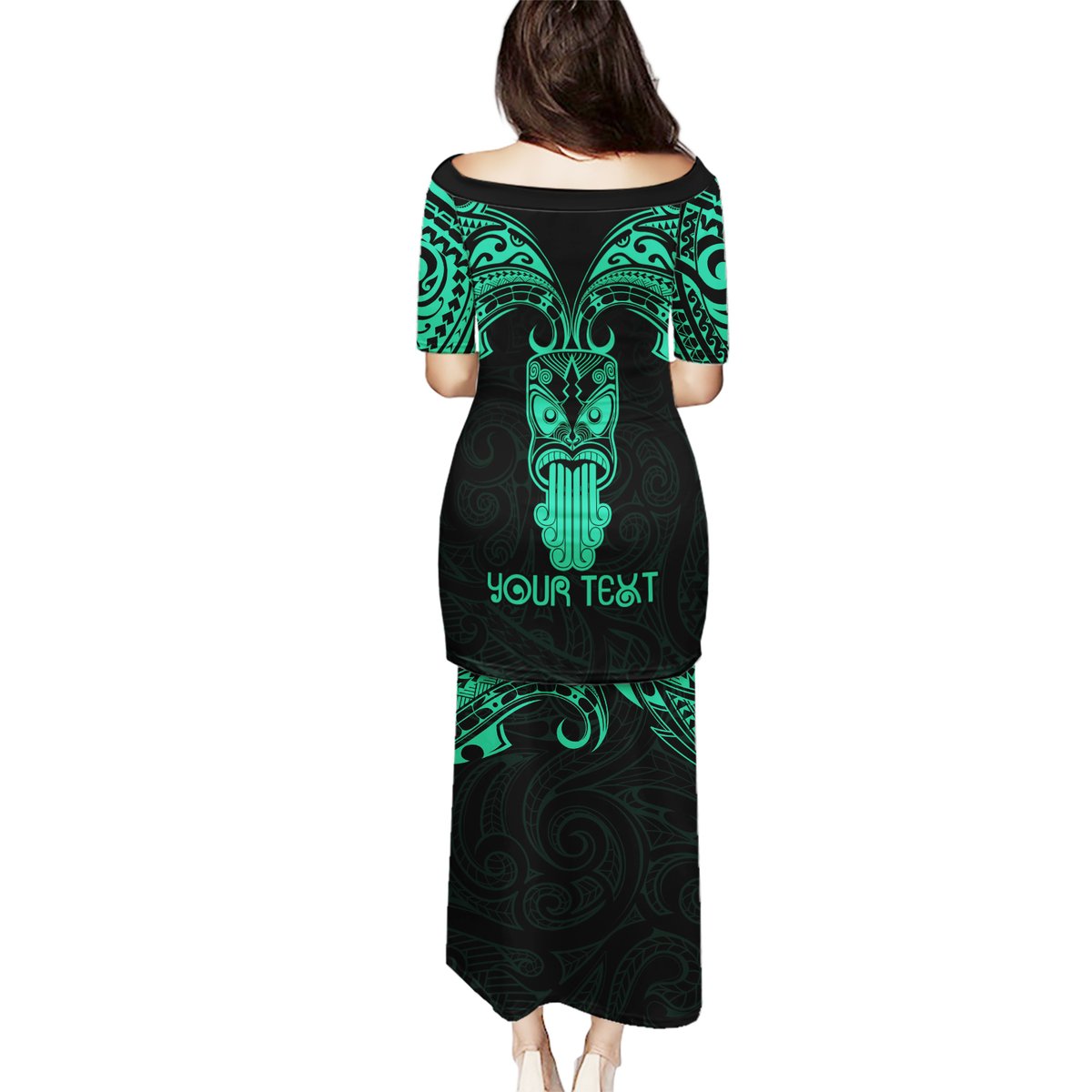 Personalised New Zealand Te Reo Maori Puletasi Kia Kaha Maori Language Week Green Style LT9 - Polynesian Pride