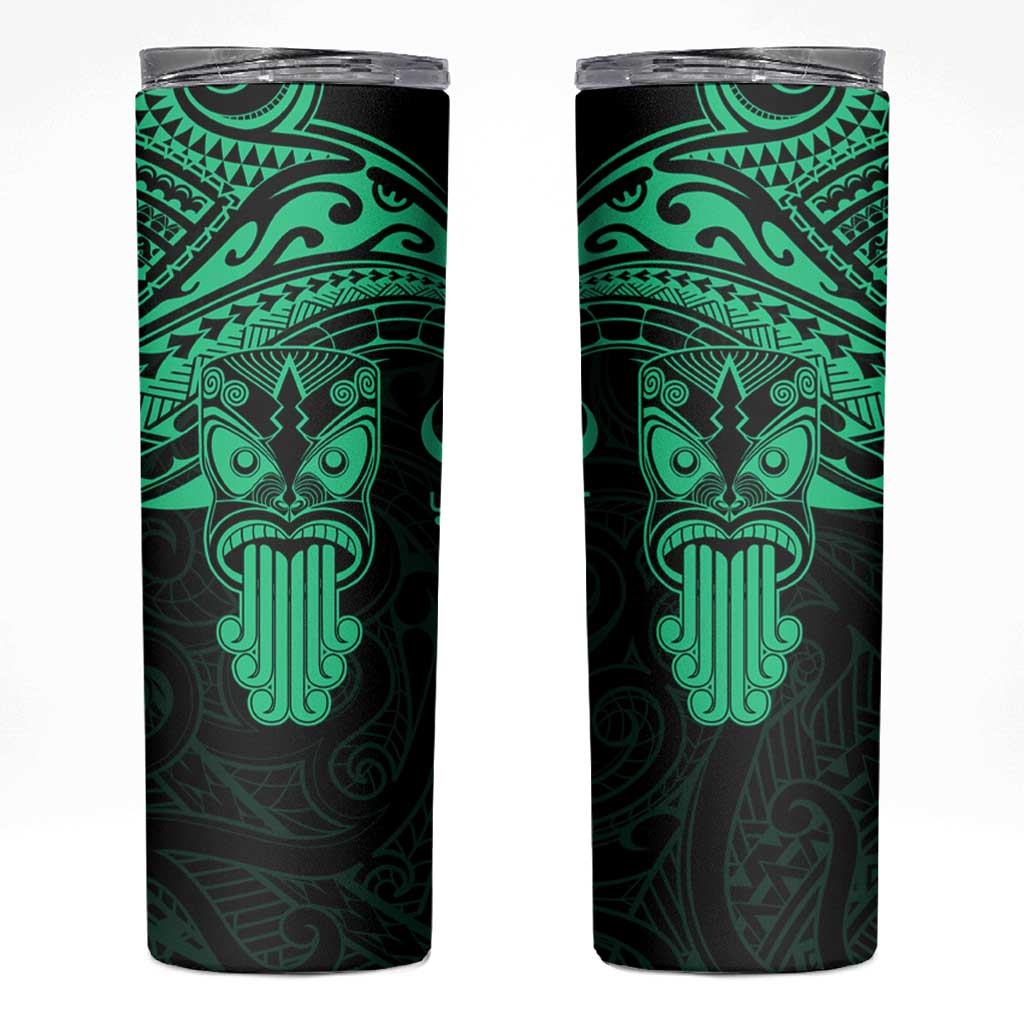 Personalised New Zealand Te Reo Maori Skinny Tumbler Kia Kaha Maori Language Week Green Style