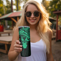 Personalised New Zealand Te Reo Maori Skinny Tumbler Kia Kaha Maori Language Week Green Style