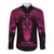 Personalised New Zealand Te Reo Maori Long Sleeve Button Shirt Kia Kaha Maori Language Week Pink Style LT9 Unisex Pink - Polynesian Pride