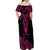 Personalised New Zealand Te Reo Maori Off Shoulder Maxi Dress Kia Kaha Maori Language Week Pink Style LT9 - Polynesian Pride