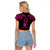 Personalised New Zealand Te Reo Maori Raglan Cropped T Shirt Kia Kaha Maori Language Week Pink Style LT9 - Polynesian Pride
