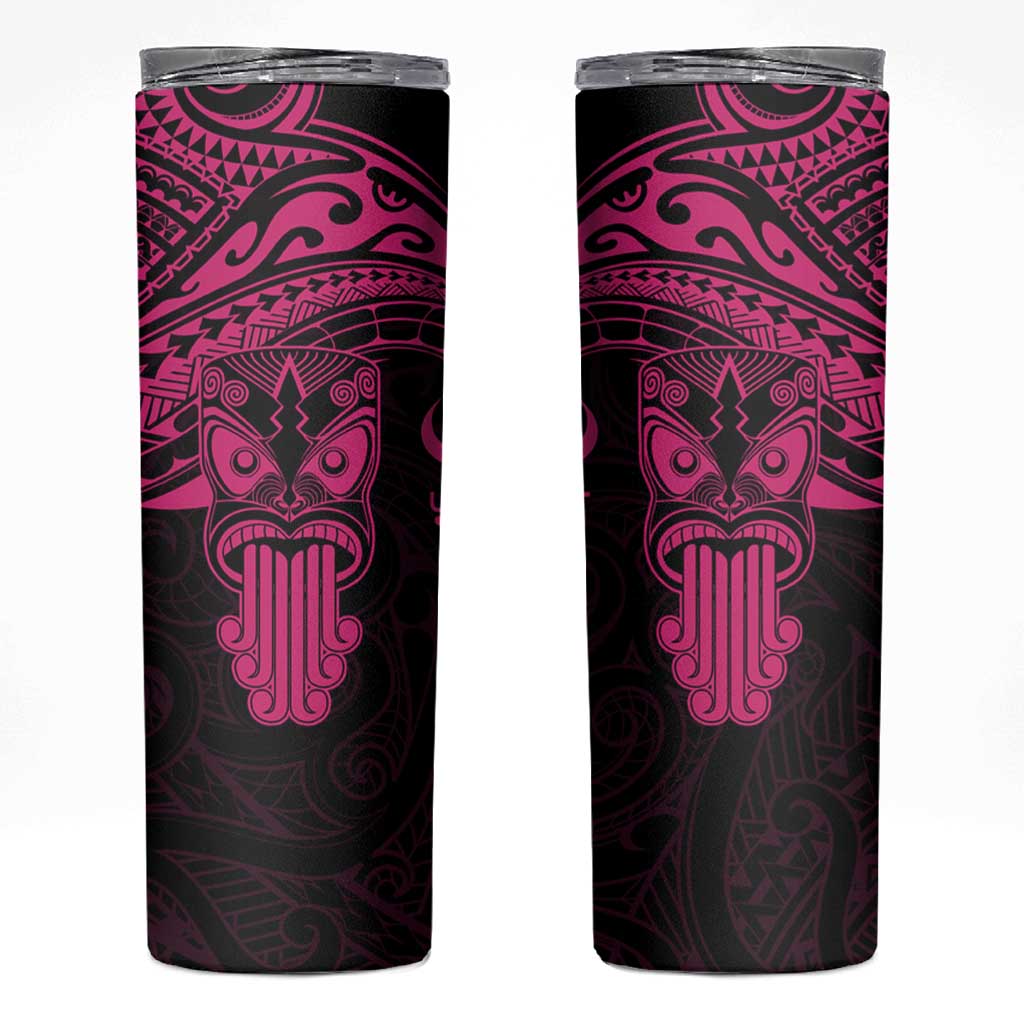 Personalised New Zealand Te Reo Maori Skinny Tumbler Kia Kaha Maori Language Week Pink Style