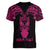 Personalised New Zealand Te Reo Maori Women V Neck T Shirt Kia Kaha Maori Language Week Pink Style LT9 - Polynesian Pride