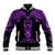 Personalised New Zealand Te Reo Maori Baseball Jacket Kia Kaha Maori Language Week Purple Style LT9 Unisex Purple - Polynesian Pride