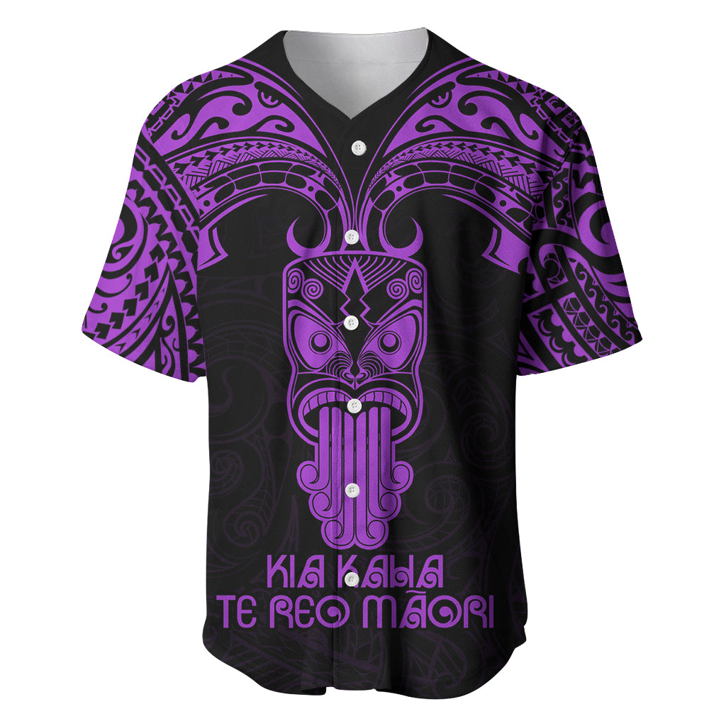 Personalised New Zealand Te Reo Maori Baseball Jersey Kia Kaha Maori Language Week Purple Style LT9 Purple - Polynesian Pride