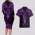 Personalised New Zealand Te Reo Maori Couples Matching Long Sleeve Bodycon Dress and Hawaiian Shirt Kia Kaha Maori Language Week Purple Style LT9 - Polynesian Pride