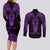 Personalised New Zealand Te Reo Maori Couples Matching Long Sleeve Bodycon Dress and Long Sleeve Button Shirts Kia Kaha Maori Language Week Purple Style LT9 - Polynesian Pride