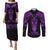 Personalised New Zealand Te Reo Maori Couples Matching Puletasi Dress and Long Sleeve Button Shirts Kia Kaha Maori Language Week Purple Style LT9 Purple - Polynesian Pride