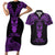 Personalised New Zealand Te Reo Maori Couples Matching Short Sleeve Bodycon Dress and Hawaiian Shirt Kia Kaha Maori Language Week Purple Style LT9 Purple - Polynesian Pride