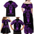 Personalised New Zealand Te Reo Maori Family Matching Off Shoulder Maxi Dress and Hawaiian Shirt Kia Kaha Maori Language Week Purple Style LT9 - Polynesian Pride