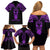 Personalised New Zealand Te Reo Maori Family Matching Off Shoulder Short Dress and Hawaiian Shirt Kia Kaha Maori Language Week Purple Style LT9 - Polynesian Pride