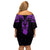 Personalised New Zealand Te Reo Maori Family Matching Off Shoulder Short Dress and Hawaiian Shirt Kia Kaha Maori Language Week Purple Style LT9 - Polynesian Pride