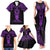 Personalised New Zealand Te Reo Maori Family Matching Tank Maxi Dress and Hawaiian Shirt Kia Kaha Maori Language Week Purple Style LT9 - Polynesian Pride