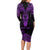 Personalised New Zealand Te Reo Maori Long Sleeve Bodycon Dress Kia Kaha Maori Language Week Purple Style LT9 - Polynesian Pride