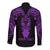 Personalised New Zealand Te Reo Maori Long Sleeve Button Shirt Kia Kaha Maori Language Week Purple Style LT9 - Polynesian Pride