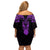 Personalised New Zealand Te Reo Maori Off Shoulder Short Dress Kia Kaha Maori Language Week Purple Style LT9 - Polynesian Pride