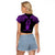 Personalised New Zealand Te Reo Maori Raglan Cropped T Shirt Kia Kaha Maori Language Week Purple Style LT9 - Polynesian Pride