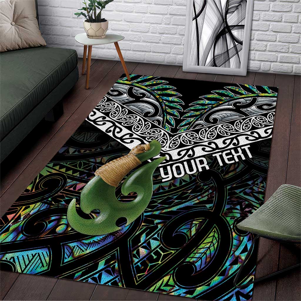 Personalised Maori Manaia Area Rug New Zealand Tribal Hei Matau Papua Shell