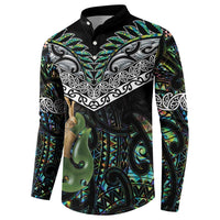 Personalised Maori Manaia Button Sweatshirt New Zealand Tribal Hei Matau Papua Shell LT9 - Polynesian Pride