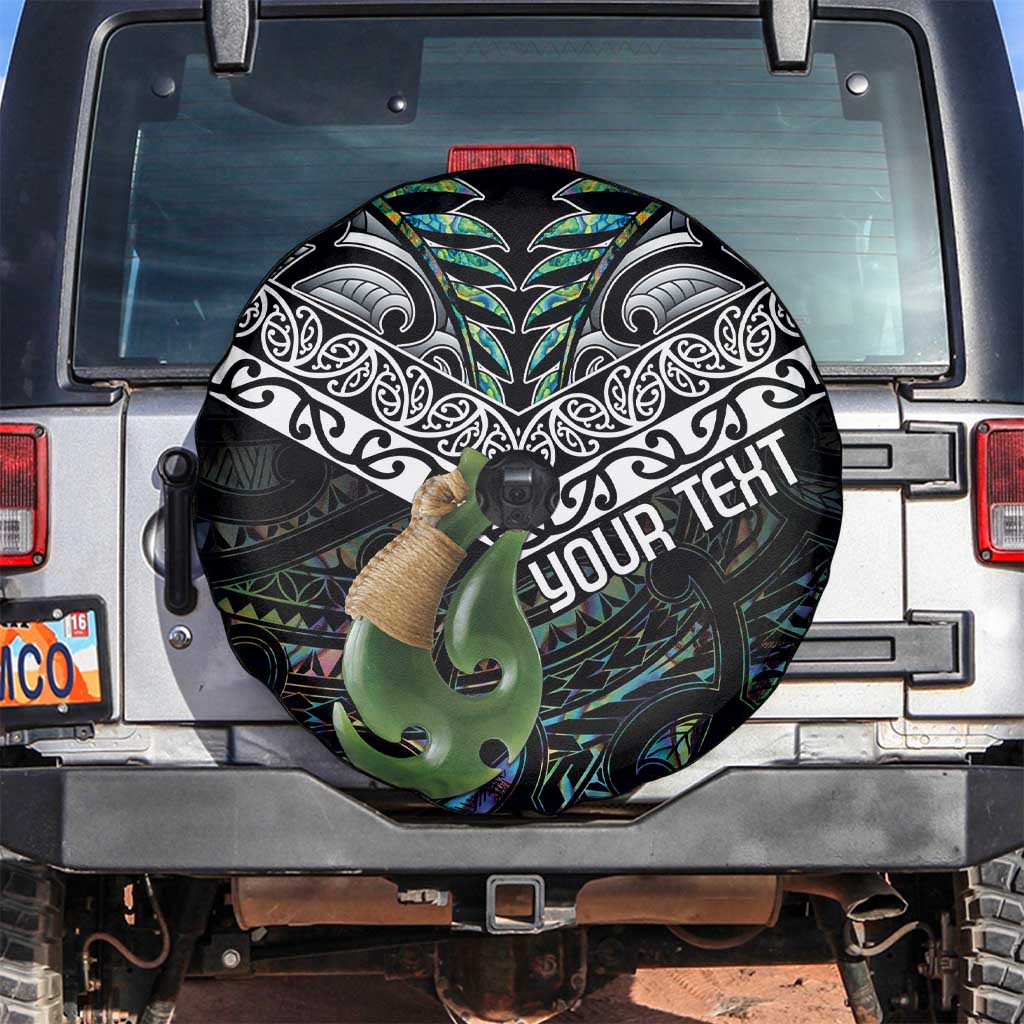 Personalised Maori Manaia Spare Tire Cover New Zealand Tribal Hei Matau Papua Shell LT9 Green - Polynesian Pride