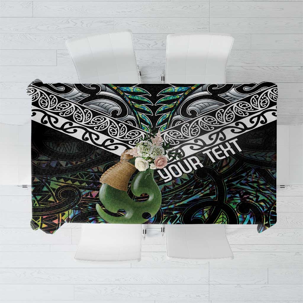 Personalised Maori Manaia Tablecloth New Zealand Tribal Hei Matau Papua Shell LT9 Green - Polynesian Pride