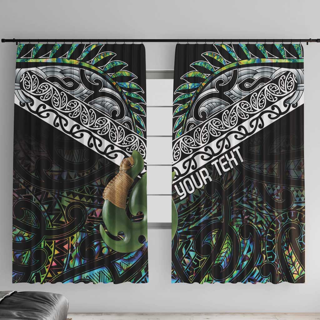 Personalised Maori Manaia Window Curtain New Zealand Tribal Hei Matau Papua Shell LT9 With Hooks Green - Polynesian Pride