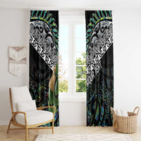 Personalised Maori Manaia Window Curtain New Zealand Tribal Hei Matau Papua Shell LT9 - Polynesian Pride
