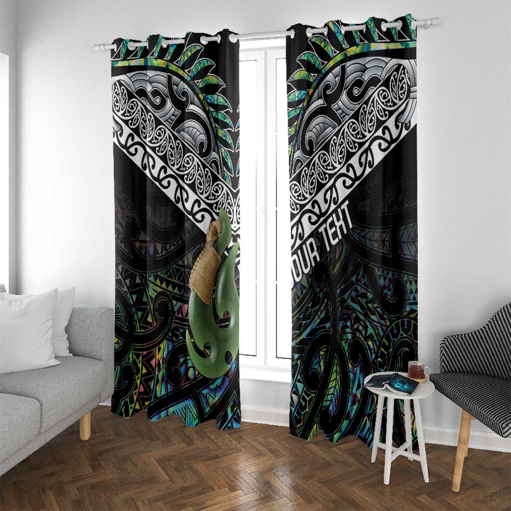Personalised Maori Manaia Window Curtain New Zealand Tribal Hei Matau Papua Shell LT9 With Grommets Green - Polynesian Pride