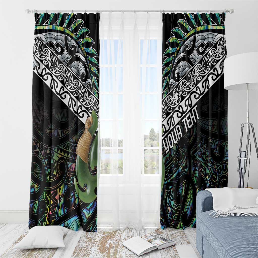 Personalised Maori Manaia Window Curtain New Zealand Tribal Hei Matau Papua Shell LT9 - Polynesian Pride