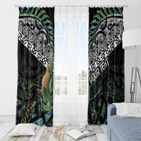 Personalised Maori Manaia Window Curtain New Zealand Tribal Hei Matau Papua Shell LT9 - Polynesian Pride