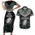 Custom New Zealand Couples Matching Short Sleeve Bodycon Dress and Hawaiian Shirt Maori Rugby Tattoo Papua Shell