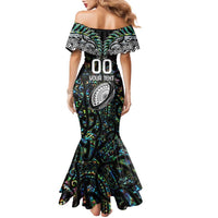 Custom New Zealand Family Matching Mermaid Dress and Hawaiian Shirt Maori Rugby Tattoo Papua Shell
