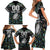 Custom New Zealand Family Matching Short Sleeve Bodycon Dress and Hawaiian Shirt Maori Rugby Tattoo Papua Shell