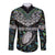 Custom New Zealand Long Sleeve Button Shirt Maori Rugby Tattoo Papua Shell