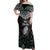 Custom New Zealand Off Shoulder Maxi Dress Maori Rugby Tattoo Papua Shell