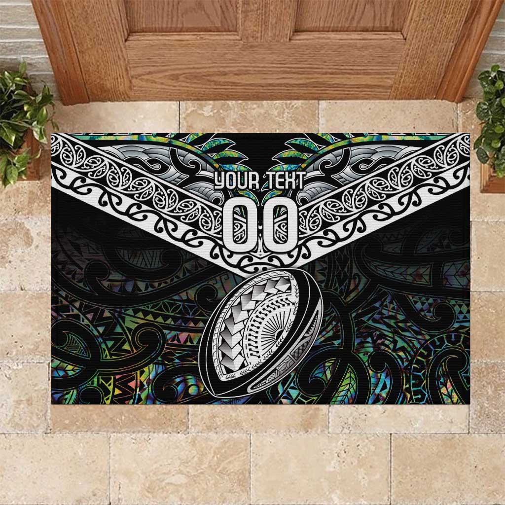 Custom New Zealand Rubber Doormat Maori Rugby Tattoo Papua Shell