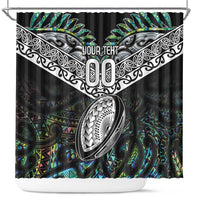 Custom New Zealand Shower Curtain Maori Rugby Tattoo Papua Shell