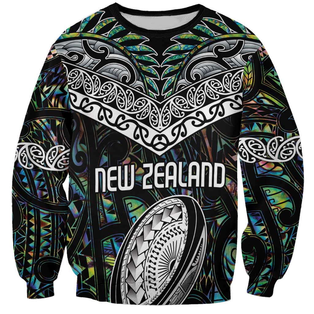 Custom New Zealand Sweatshirt Maori Rugby Tattoo Papua Shell