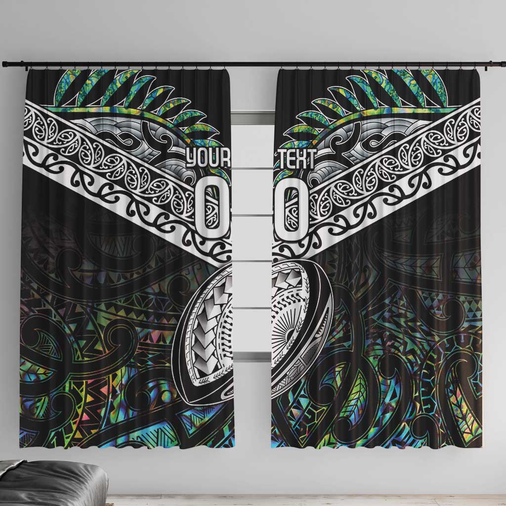 Custom New Zealand Window Curtain Maori Rugby Tattoo Papua Shell